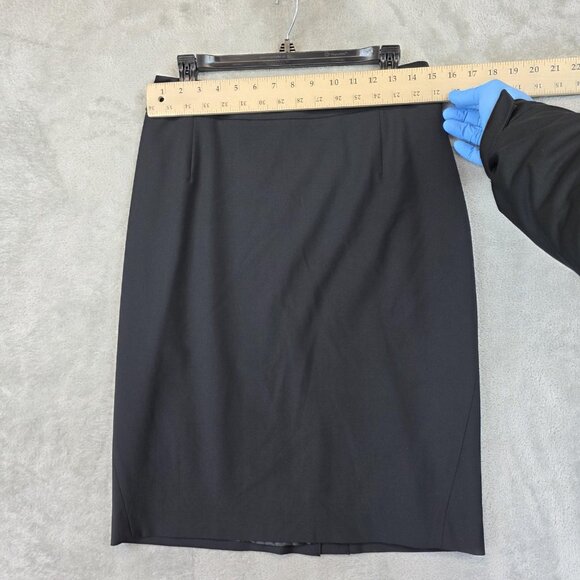 Theory Skirt Womens 8 Black Pencil Lined Career Work Office Knee Length - Picture 2 of 8